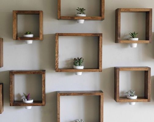 3 pièces étagère en bois massif de pin avec planteurs en céramique blanche décor maison artisanale