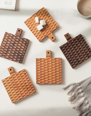 Mat d'isolation créative en bois massif pour porte-gobelets anti-échauffement en bois de cerisier