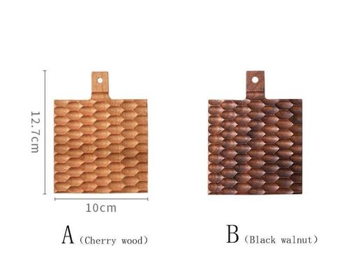 Mat d'isolation créative en bois massif pour porte-gobelets anti-échauffement en bois de cerisier