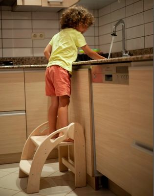 Logo personnalisé Tabouret à pas en bois pour enfants Tabouret pliable pour tout-petits