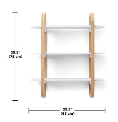 Étagères suspendues flottantes blanches naturelles pour la décoration murale dans l'affichage de la salle à manger
