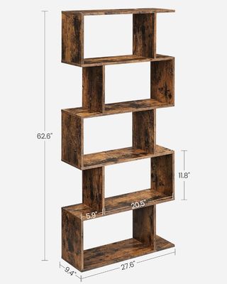 Étagère en bois massif à 5 niveaux étagères 70 x 24 x 159 cm marron rustique pour la décoration de la maison