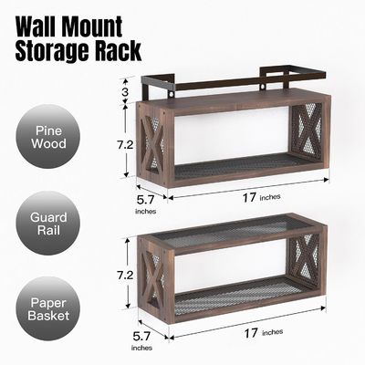 Économisez de l'espace avec des étagères flottantes en bois et des garde-corps de style ferme