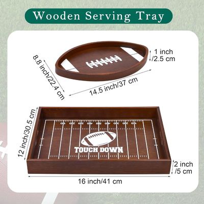 Fête d'anniversaire de football Plateaux en bois en forme de bois Plateau ovale pour la maison Hôtel Restaurant