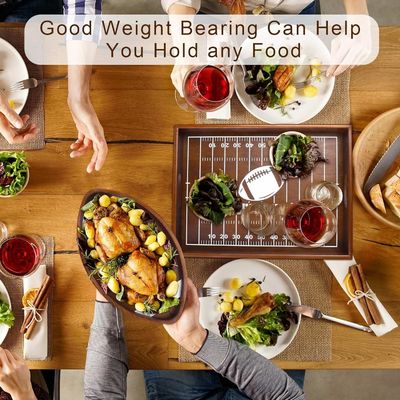 Fête d'anniversaire de football Plateaux en bois en forme de bois Plateau ovale pour la maison Hôtel Restaurant