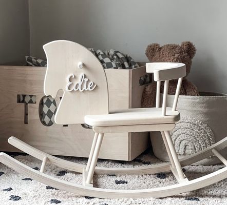 Chasse à l'homme en bois personnalisé Chasse à cheval en bois Montessori Chasse à cheval roulant