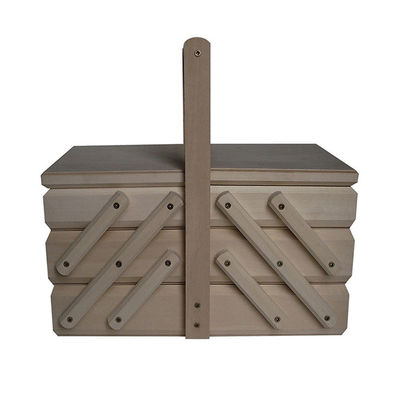Boîte de couture de couleur naturelle stockage en bois fait à la main réglable 5 jours pin sur mesure