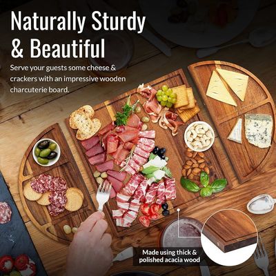 Toutes les saisons en bois rond de fromage plateau ensemble unique de bois de charcuterie plateaux extra grand fromage plateau