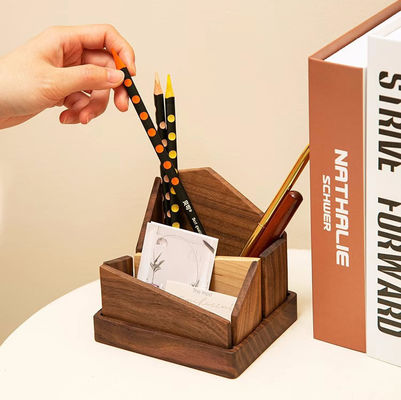 Outils Porteur de stylo noir à noix Multifonctionnel support de crayon en bois de forme irrégulière