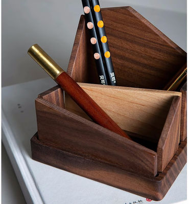 Outils Porteur de stylo noir à noix Multifonctionnel support de crayon en bois de forme irrégulière