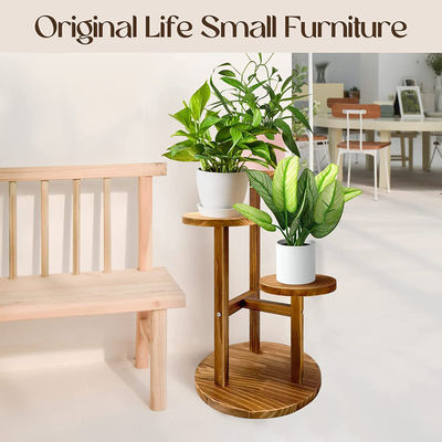 Logos personnalisé support de plante en bois pour la plante de jardin en bois de pin intérieur et le support à niveaux