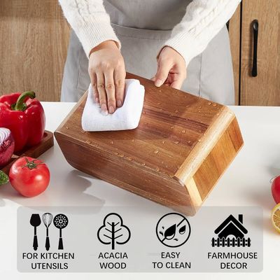 Compte-rendu Grand porte-outils en bois d'acacia pour l'impression de cuisine Manipulation de la gravure au laser