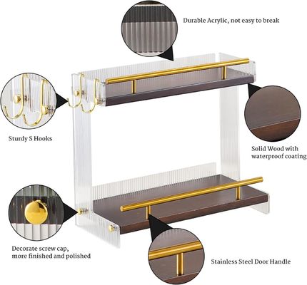 Organiseur de comptoir en bois pour salle de bains pour cosmétiques et soins de la peau