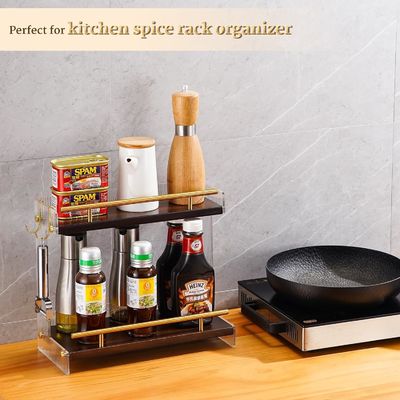 Organiseur de comptoir en bois pour salle de bains pour cosmétiques et soins de la peau