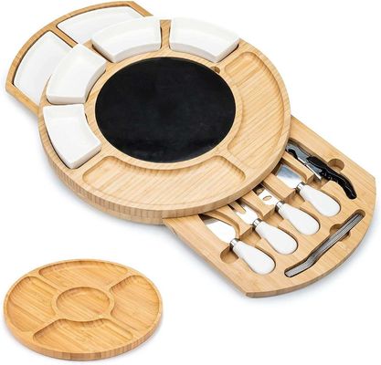 Plateau de fromage en bambou rectangulaire et couteau pour acheteurs commerciaux Magasins de cadeaux