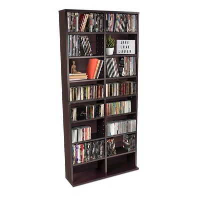 12 étagères réglables et 4 étagères fixes