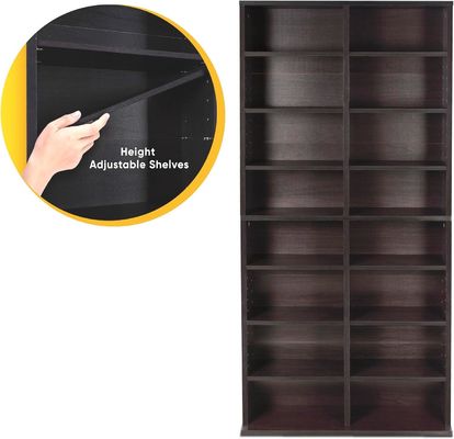 12 étagères réglables et 4 étagères fixes