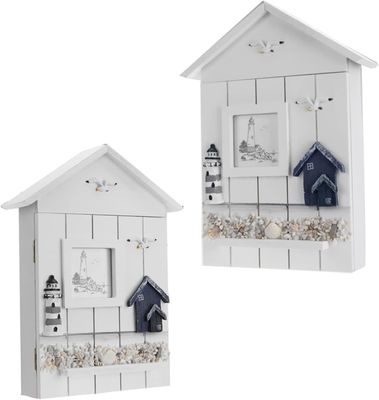 Panneau en bois de style méditerranéen, porte-clés, porte- bijoux pour mur d'entrée