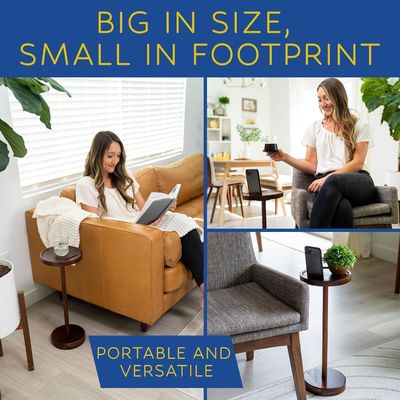 Table à café spécifique Table à boire en bois moderne avec monture téléphonique et petite taille ronde