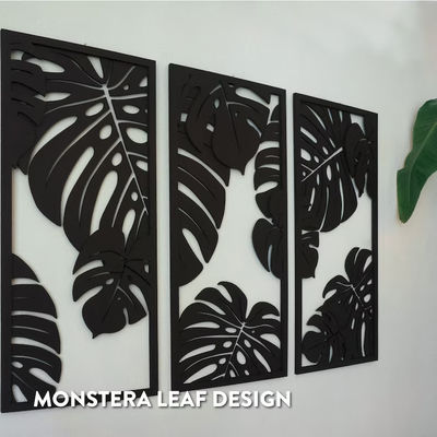 Décoration monstéra personnalisable en 3 panneaux Cadres en bois inclus pour l'art murale des plantes