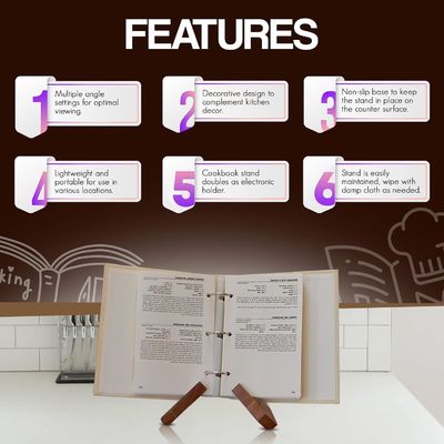 Porte-livres pratique pour la cuisine Adaptable à l' acacia