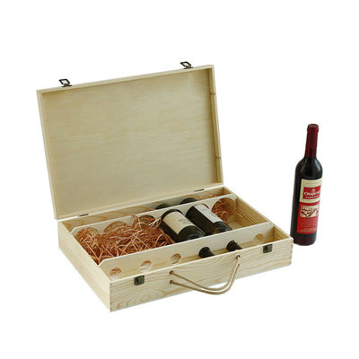 Accessoires de vin tubulaire échecs boîte en bois artisanale porte 6 bouteilles couleur claire