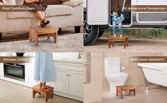 202405 Tabouret portable à pas en bois pour travaux lourds, non glissant et pratique pour les adultes