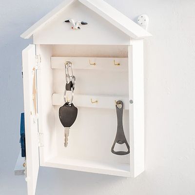 Porte-clés décoratif suspendu en bois pour bâtiment de bureaux