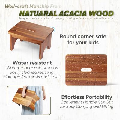 202405 Tabouret portable à pas en bois pour travaux lourds, non glissant et pratique pour les adultes