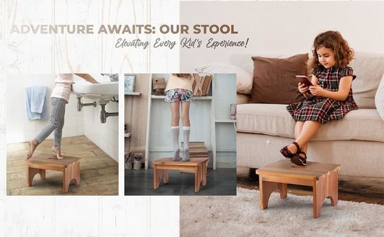 202405 Tabouret portable à pas en bois pour travaux lourds, non glissant et pratique pour les adultes