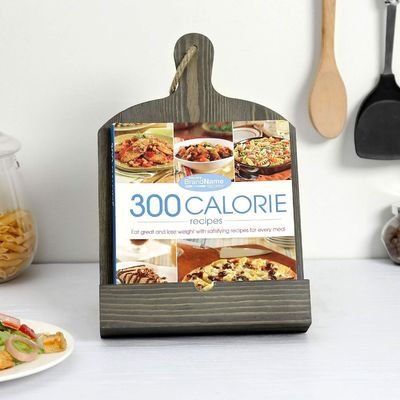 Porte-livres de recettes en bois rustique réglable et pliable pour le stockage de la cuisine