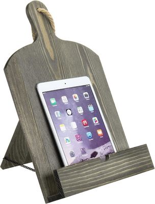 Porte-livres de recettes en bois rustique réglable et pliable pour le stockage de la cuisine