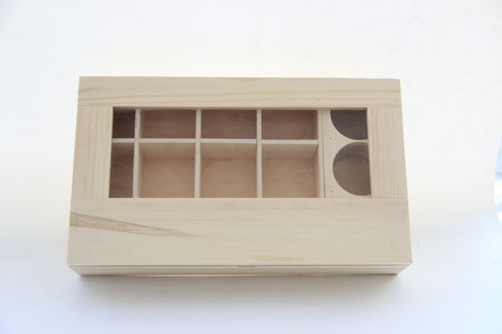 Boîte en forme de livre en bois de couleur de pin simple et élégant pour emballage de logo personnalisé