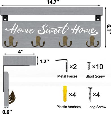 Porte-clés en bois personnalisé, monture murale, porte-clés.