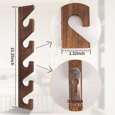 Organiseur de chapeaux en bois monté sur le mur pour casquettes 5 couches