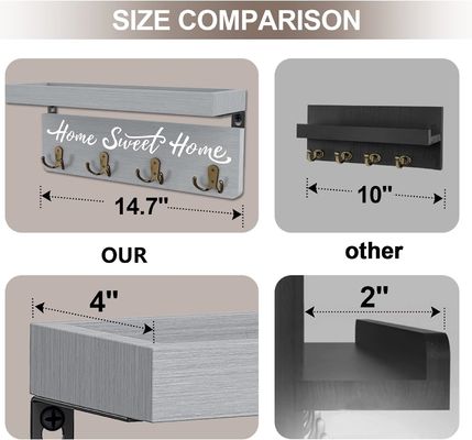 Porte-clés en bois personnalisé, monture murale, porte-clés.
