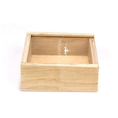 Petite boîte d'emballage de cadeau en bois décoratif avec couvercle coulissant personnalisé et personnalisé