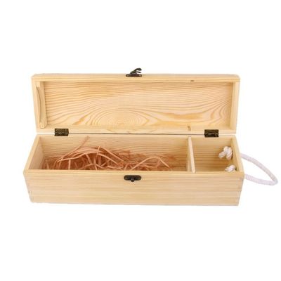 Bouteille unique Enveloppe de vin en bois de pin non fini Traitement d'impression sur mesure