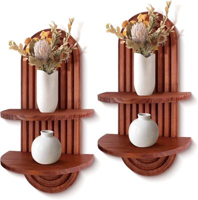 Étagère arc-en-ciel pour le stockage murale et étagères flottantes sur étagère murale en bois