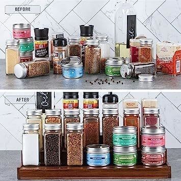 BAMBOO 3 niveaux étagère étanche à l'eau étagère en bois organisateur de rack d'épices pour la conception de la cuisine