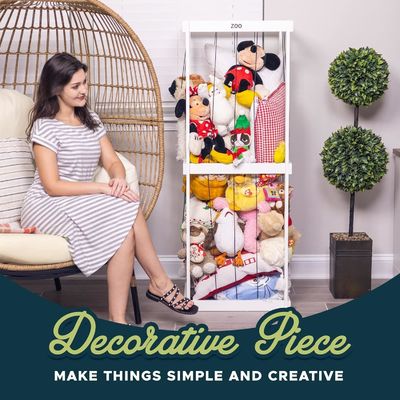 Dispositif de stockage de boules Animal Zoo organisateur de cage Conception fonctionnelle pour le porte-jouets en peluche fourré