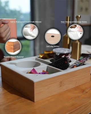 Sofa en bois de bambou étanche organisateur de collations pour l'impression