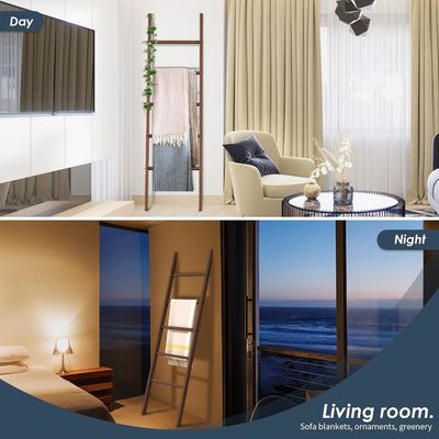 Appareil électroménager Étagère d'échelle en bois Étagère de couverture décorative Échelle pour le stockage de la salle de bain