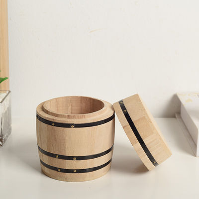 Baril de stockage en bois de couleur claire personnalisable selon vos préférences