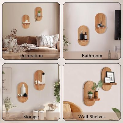 Conception multifonctionnelle des étagères flottantes en bois pour l'affichage du bureau à domicile