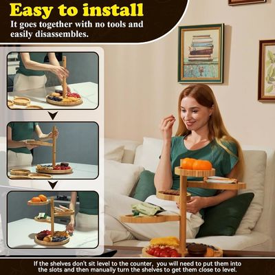 Tableau d'affichage de fête Tour de gâteaux en bois avec logo personnalisé et support pliable