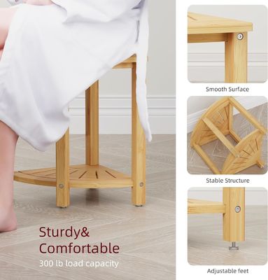 Pas de tabouret de douche en bambou pliable avec étagère