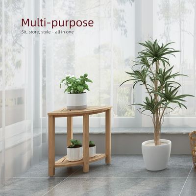 Pas de tabouret de douche en bambou pliable avec étagère