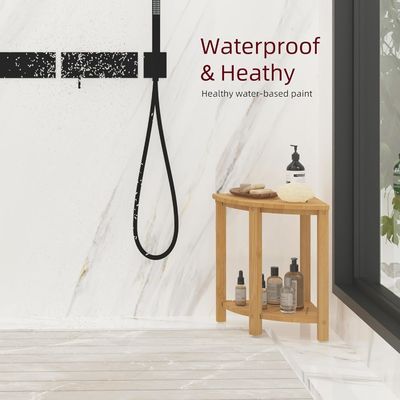 Pas de tabouret de douche en bambou pliable avec étagère