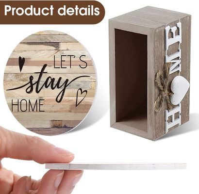 Logo personnalisé Taille Décoration de la maison Coasters de cœur en bois pour les boissons